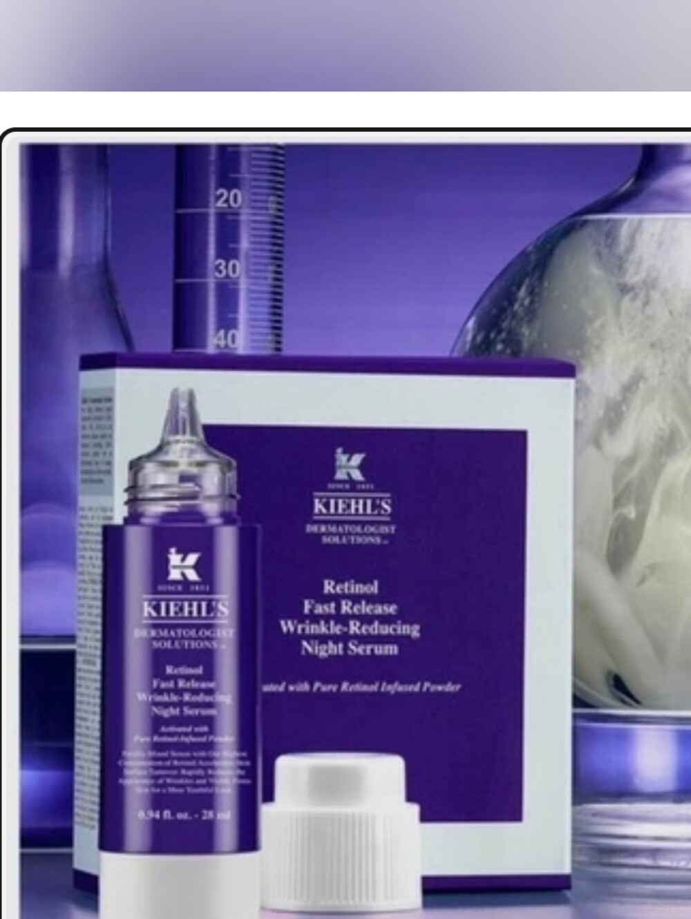 Kiehl's Retinol Fast Release Wrinkle-Reducing Night Serum NIB